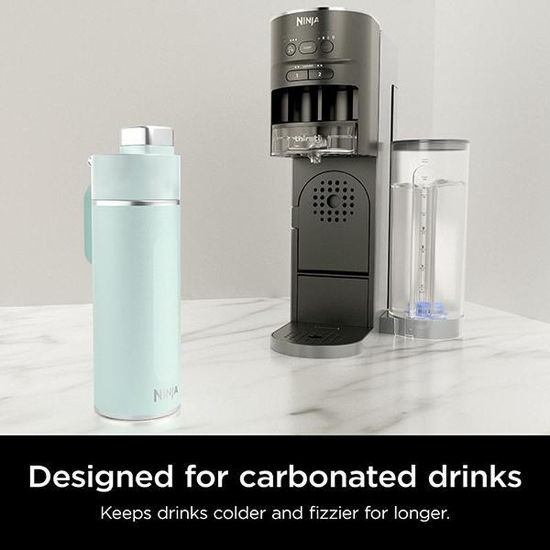 Ninja Thirsti 24Oz. Travel Ninja DW2401 Thirsti 24Oz Travel Water Bottle, for Carbonated Sparkling Drinks, Colder and Fizzier Longer, Leak Proof