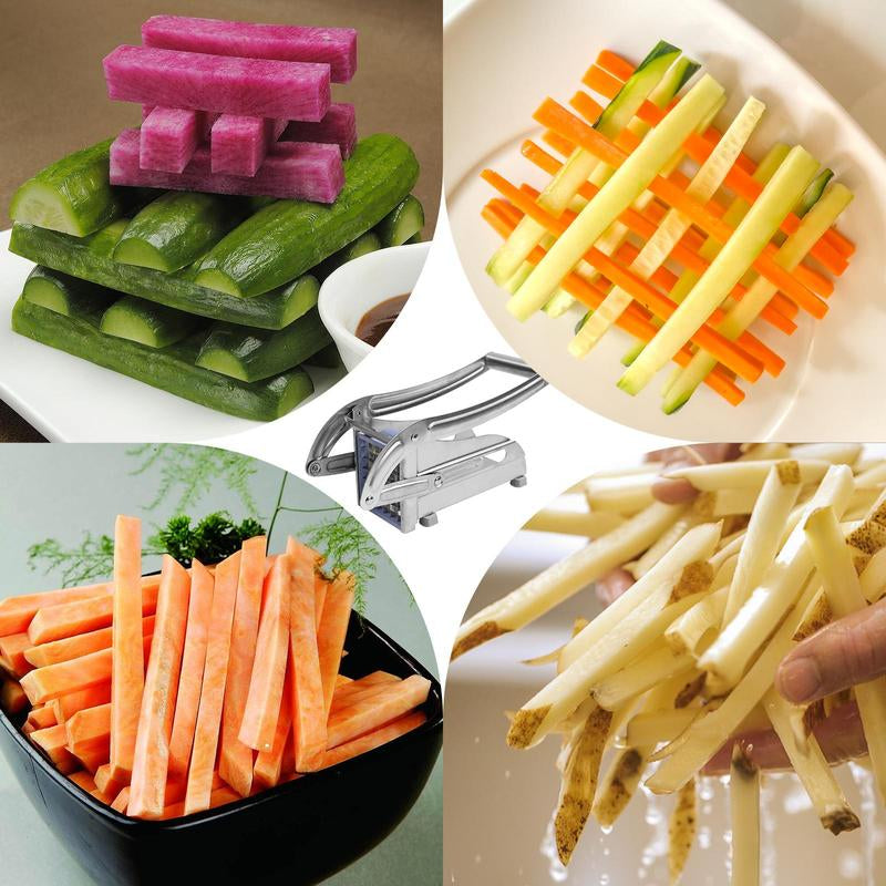 Stainless Steel Potato Cutter, 1 Count Multifunctional Manual Vegetable Slicer, Potato Slicer, Carrot Cutter, Kitchen Gadgets Supplies for Daily Use