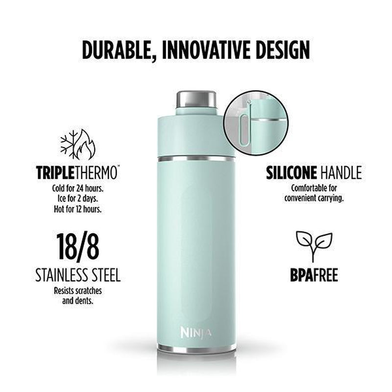 Ninja Thirsti 24Oz. Travel Ninja DW2401 Thirsti 24Oz Travel Water Bottle, for Carbonated Sparkling Drinks, Colder and Fizzier Longer, Leak Proof