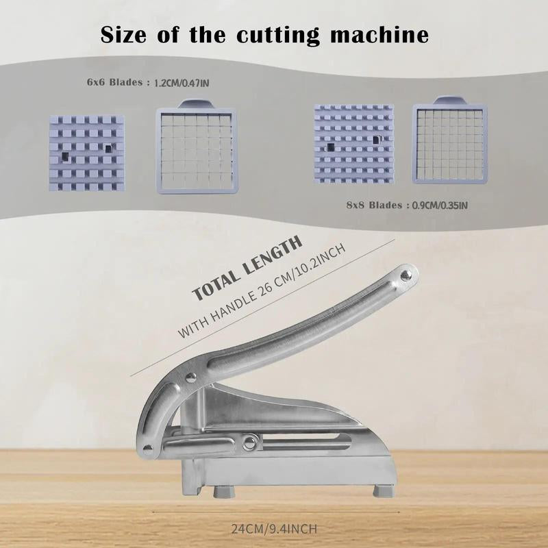 Stainless Steel Potato Cutter, 1 Count Multifunctional Manual Vegetable Slicer, Potato Slicer, Carrot Cutter, Kitchen Gadgets Supplies for Daily Use