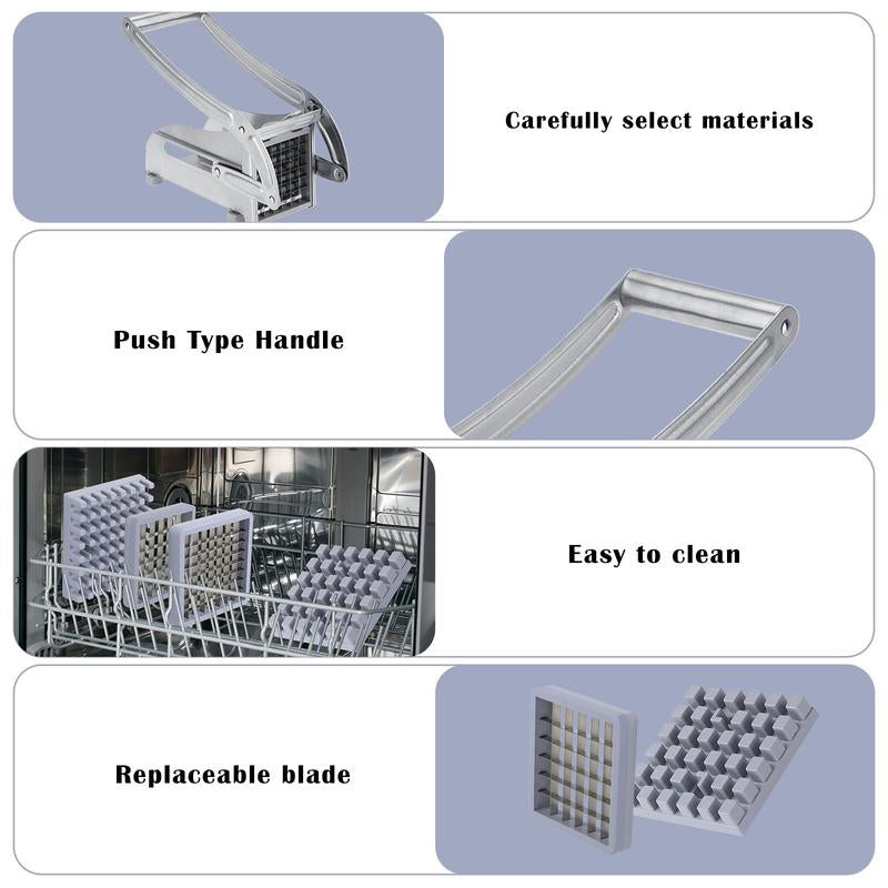 Stainless Steel Potato Cutter, 1 Count Multifunctional Manual Vegetable Slicer, Potato Slicer, Carrot Cutter, Kitchen Gadgets Supplies for Daily Use